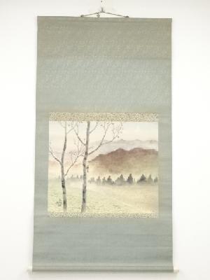 JAPANESE HANGING SCROLL / HAND PAINTED / CALLIGRAPHY / SCENERY